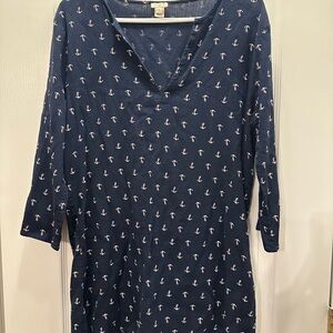 J. Crew Ladies’s Navy Tunic with Anchors